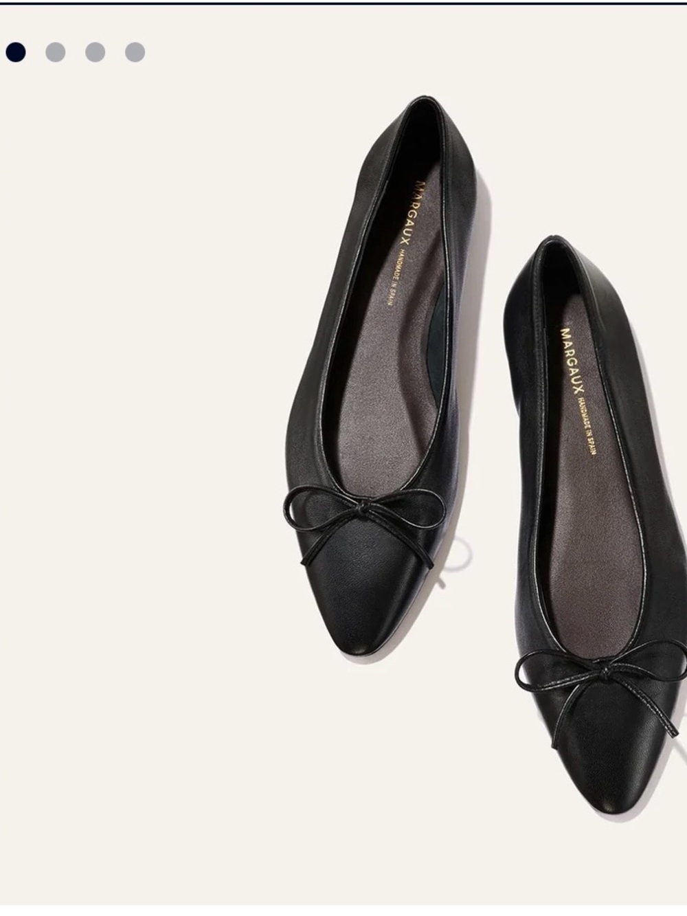 Margaux Black Pointed-Toe Ballet Flats with Bow. Comes with dust bag.